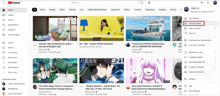 Cara menggunakan YouTube Dashboard