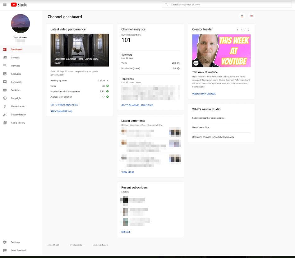Cara menggunakan dashboard YouTube
