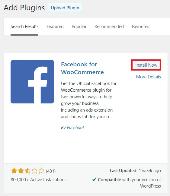 install plugin facebook shop untuk woocommerce