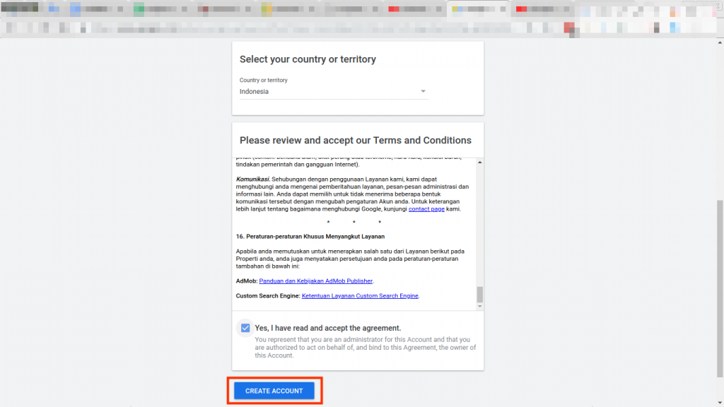 create account youtube adsense