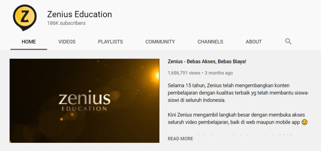 contoh cuplikan saluran youtube