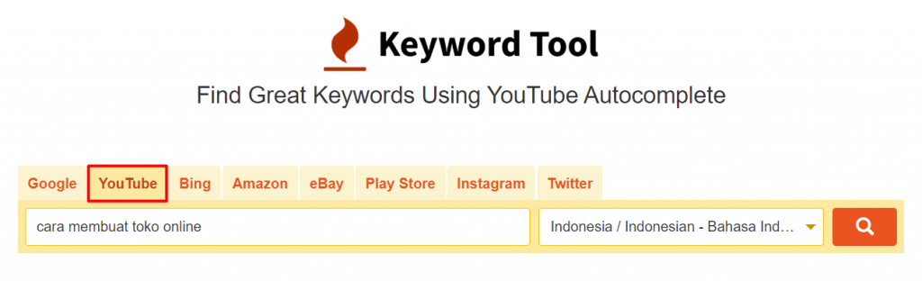 halaman utama keyword tool