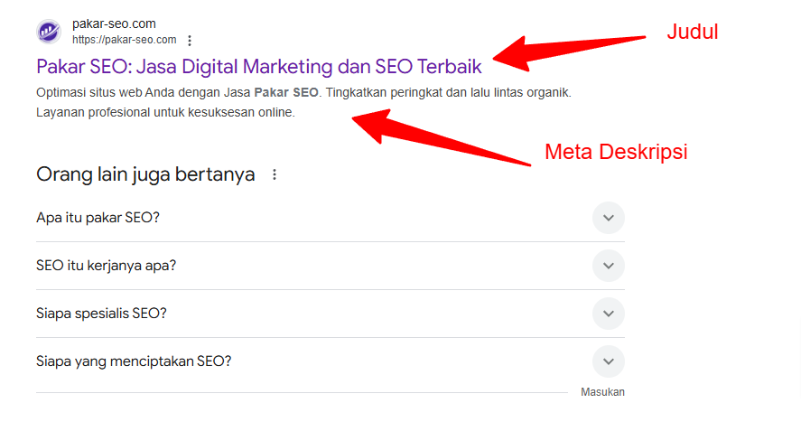 Optimalkan judul dan meta deskripsi