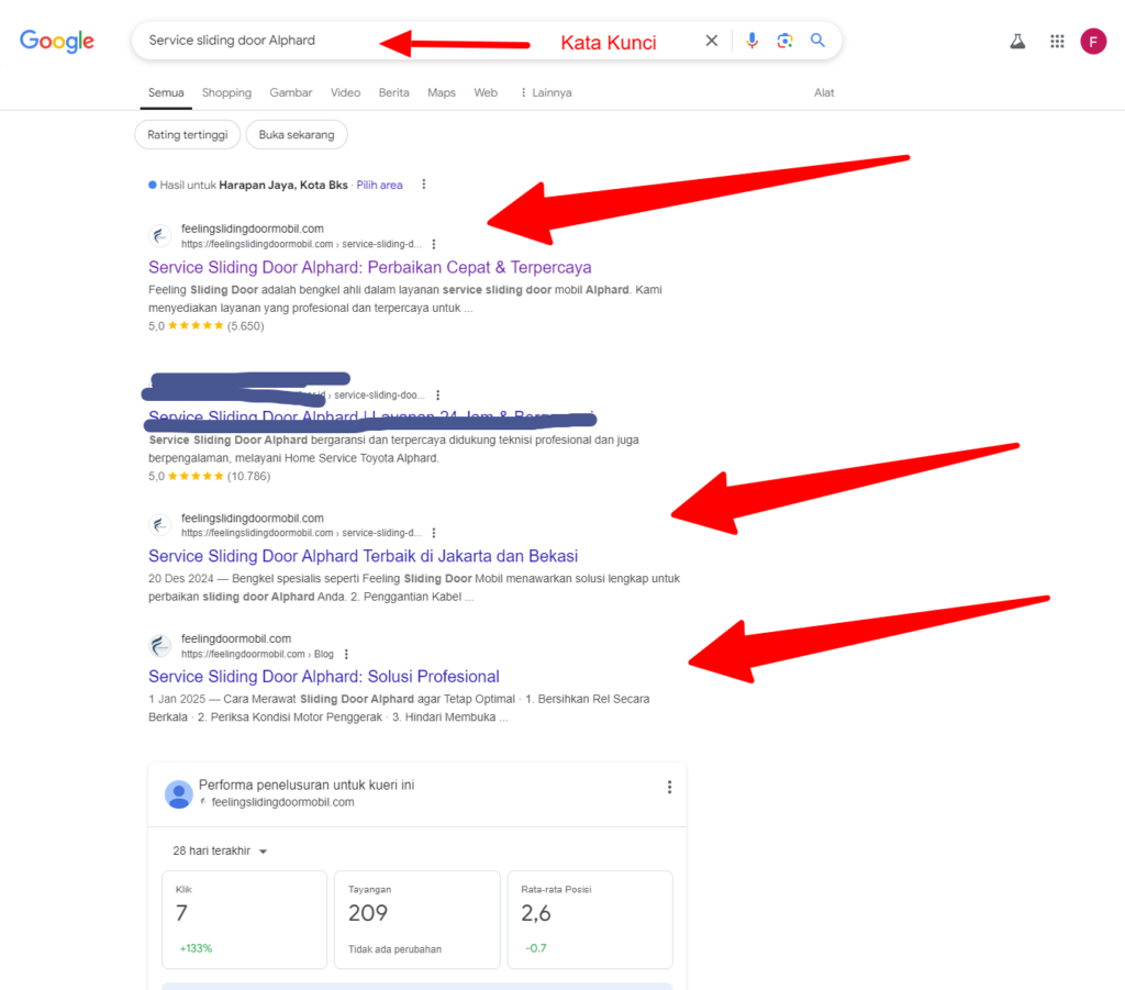 hasil optimasi SEO dengan Pakar SEO dan jasa seo website
